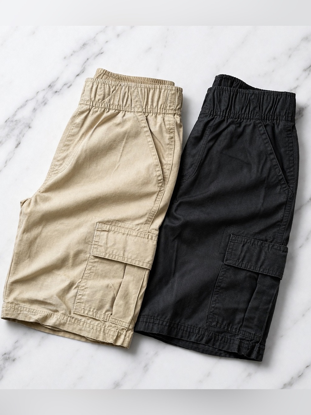 NWOT Boys Cargo Shorts Lot Size 8 Slim Children’s Place Adjustable Tan Black